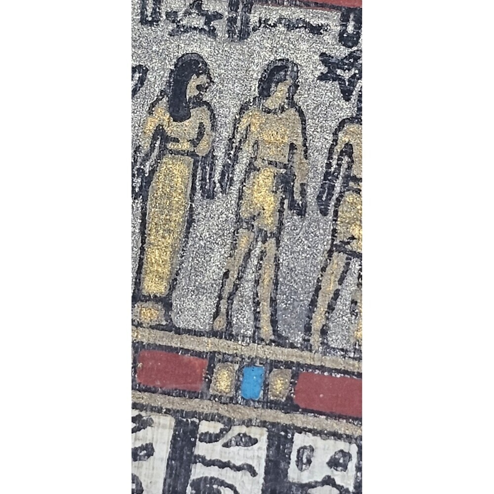 Vintage Egyptian Papyrus Painting The Sky Goddess Nut Framed Matted Art 13"x11" - Picture 12 of 16